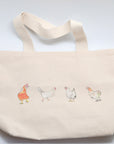 Medium Canvas Bag featuring Barnyard Hens