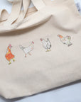 Medium Canvas Bag featuring Barnyard Hens
