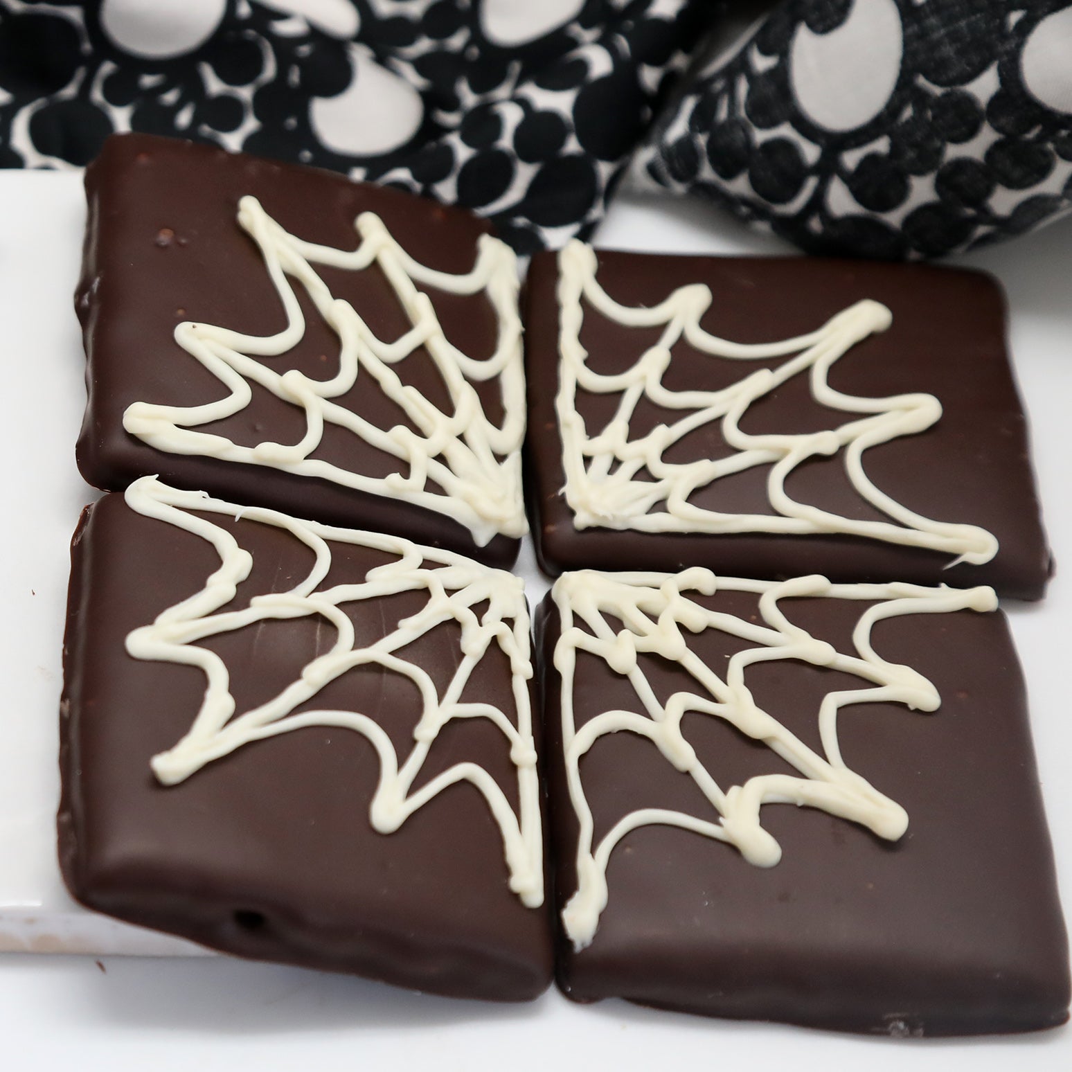 Spider's Web Chocolate Covered Graham Crackers