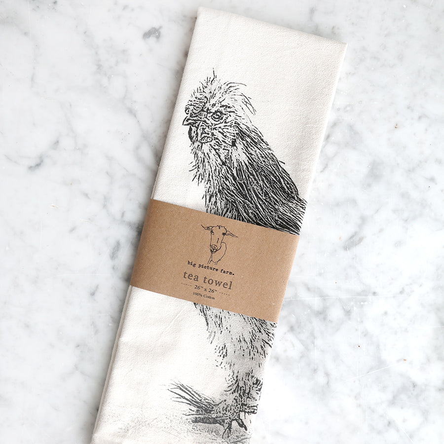 Silkie Rooster Tea Towel