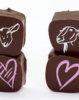 Chocolate Covered Goat Milk Caramels with Hearts