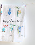 COLORFUL all the GOATS tea towel