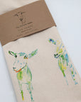 Green Goats Tea Towel