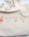 Medium Canvas Bag featuring Barnyard Hens