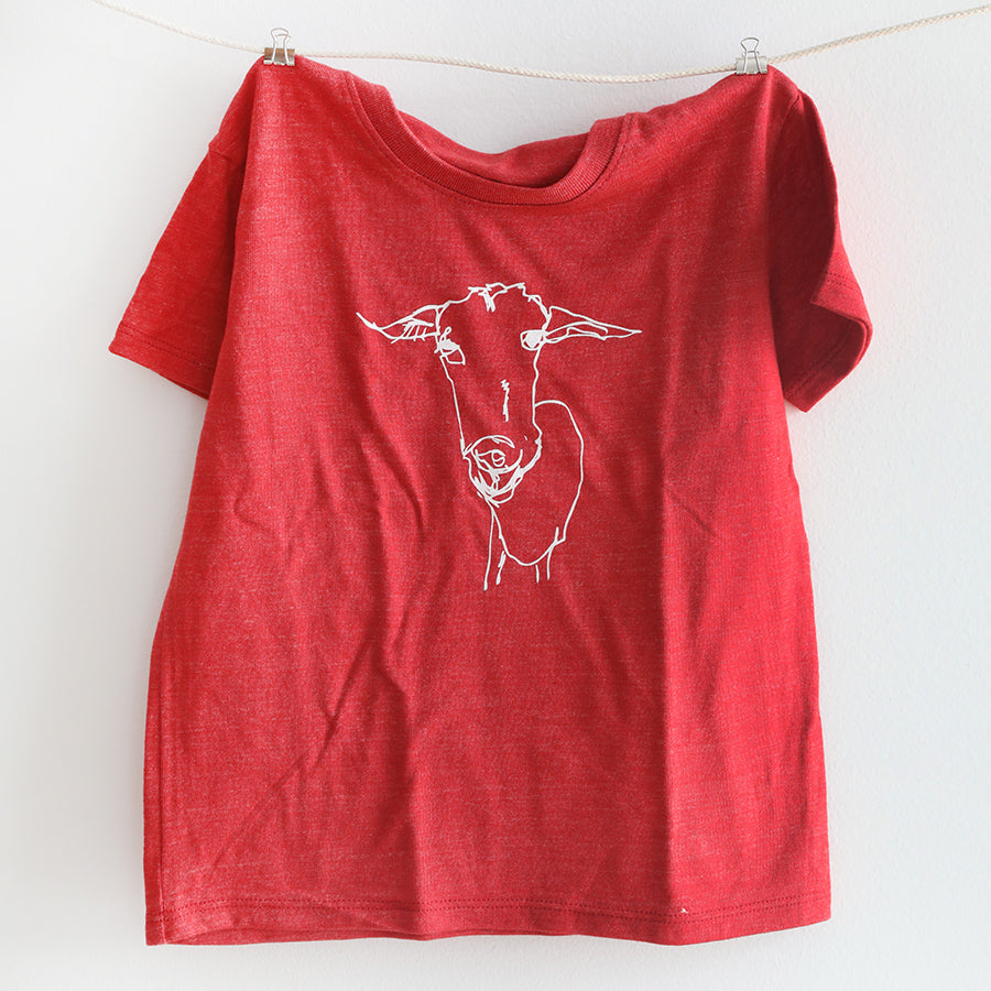 LoGOAT Kids Size Super Soft Tee in Red, Charcoal &amp; Green