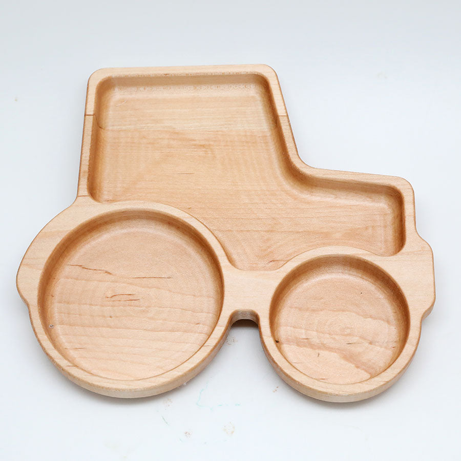 Wooden Tractor Snack Plate