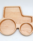 Wooden Tractor Snack Plate